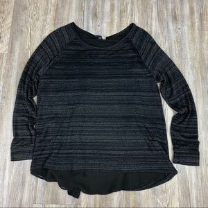 Code Bleu Black Gray Metallic Top Open Back Detail